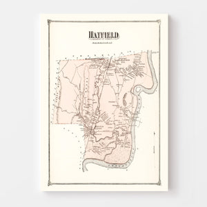 Vintage Map of Hatfield, Massachusetts 1873