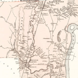 Vintage Map of Hatfield, Massachusetts 1873