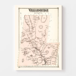 Vintage Map of Williamsburg, Massachusetts 1873