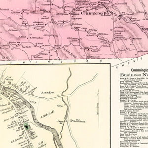 Vintage Map of Cummington, Massachusetts 1873