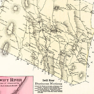 Vintage Map of Plainfield, Massachusetts 1873
