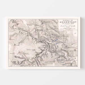 Vintage Map of the Battle of Auerstadt, 1806