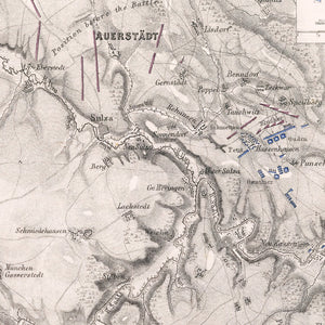 Vintage Map of the Battle of Auerstadt, 1806