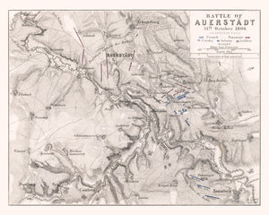 Vintage Map of the Battle of Auerstadt, 1806