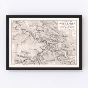 Vintage Map of the Battle of Auerstadt, 1806