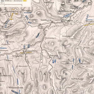 Vintage Map of the Capitulation of Ulm, 1805