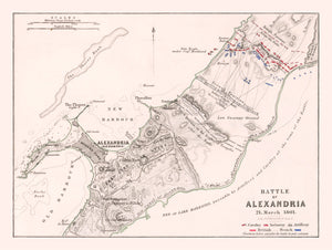 Vintage Map of the Battle of Alexandria, 1801