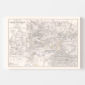 Vintage Map of the Battle of Hohenlinden, 1800