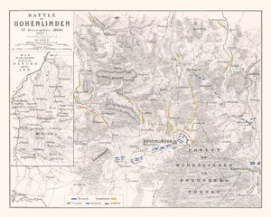 Vintage Map of the Battle of Hohenlinden, 1800
