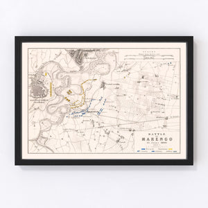 Vintage Map of the Battle of Marengo, 1800