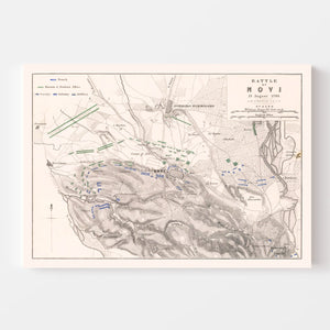 Vintage Map of the Battle of Novi, 1799