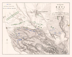 Vintage Map of the Battle of Novi, 1799