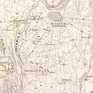 Vintage Map of the Battle of Trebbia, 1799