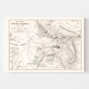 Vintage Map of the Battle of Mount Thabor, 1799