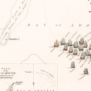Vintage Map of the Battle of the Nile, 1798
