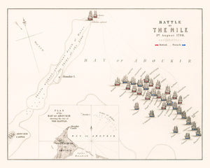 Vintage Map of the Battle of the Nile, 1798