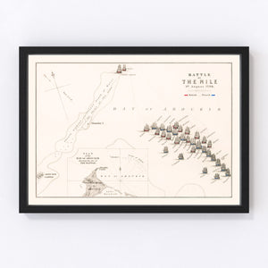 Vintage Map of the Battle of the Nile, 1798