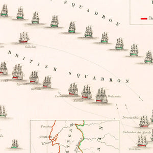 Vintage Map of the Battle of Cape St. Vincent, 1797