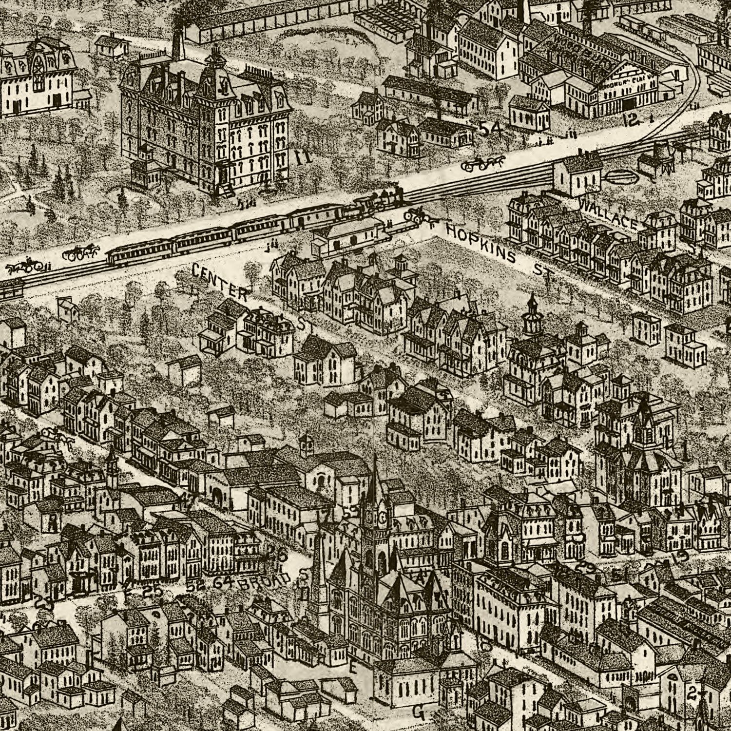 Vintage Map of Woodbury, New Jersey 1886