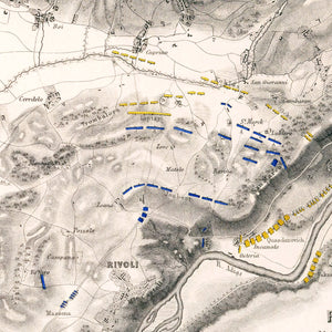 Vintage Map of the Battle of Rivoli, 1797
