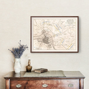 Vintage Map of the Siege of Mantua, 1796