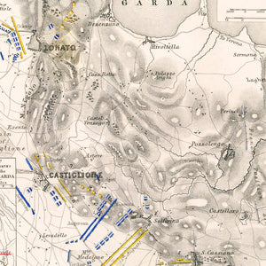 Vintage Map of the Battles of Lonato & Castiglione, 1796