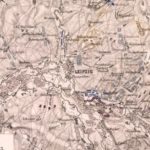 Vintage Map of the Battle of Leipzig, 1813