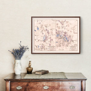 Vintage Map of the Battle of Gross Beeren, 1813