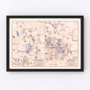 Vintage Map of the Battle of Gross Beeren, 1813