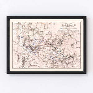 Vintage Map of the Battle of Katzbach, 1813