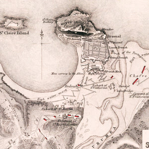 Vintage Map of the Siege of St. Sebastian, 1813
