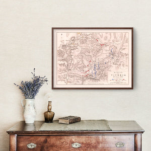 Vintage Map of the Battle of Vitoria, 1813