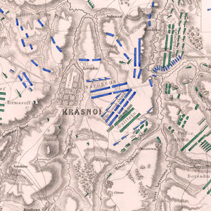 Vintage Map of the Battle of Krasnoi, 1812
