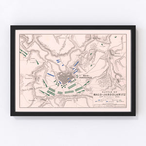 Vintage Map of the Battle of Malo-Jaroslawitz, 1812