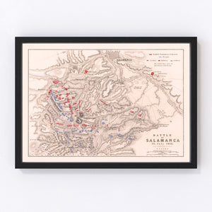 Vintage Map of the Battle of Salamanca, 1812