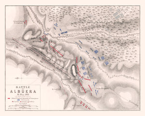 Vintage Map of the Battle of Albuera, 1811