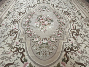 Palace Sized Aubusson Rug 13 x 20, Flatweave Aubusson Weave, Oversized Rug, European French Elegant Design