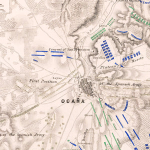 Vintage Map of the Battle of Ocana, 1809