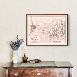 Vintage Map of the Battle of Talavera de la Reyna, 1809