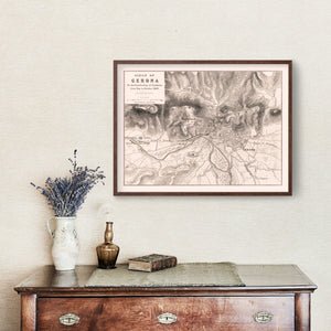 Vintage Map of the Siege of Gerona, 1809