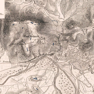 Vintage Map of the Siege of Gerona, 1809