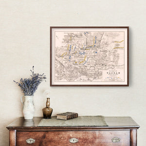 Vintage Map of the Battle of Wagram, 1809