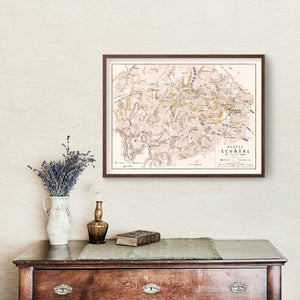 Vintage Map of the Battle of Ecmuhl, 1809