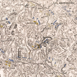 Vintage Map of the Battle of Abensberg, 1809