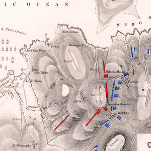 Vintage Map of the Battle of Corunna, 1809