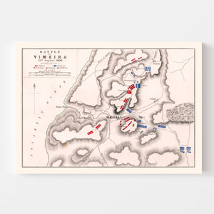 Vintage Map of the Battle of Vimeira, 1808