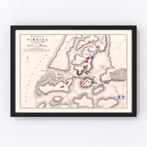 Vintage Map of the Battle of Vimeira, 1808