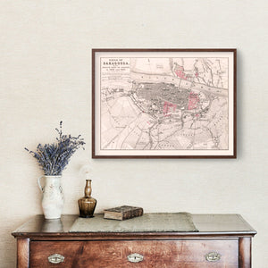Vintage Map of the Siege of Saragossa, 1809