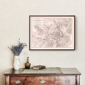 Vintage Map of the Battle of Friedland, 1807