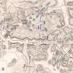 Vintage Map of the Battle of Heilsberg, 1807
